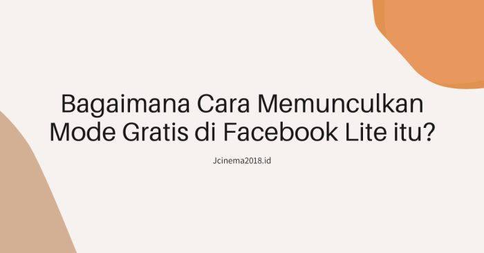 Cara Membuat Mode Gratis Di Fb Lite